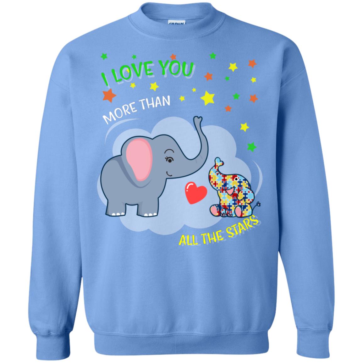 I Love You Morethan All The Stars Autism Awareness Shirt Carolina Blue