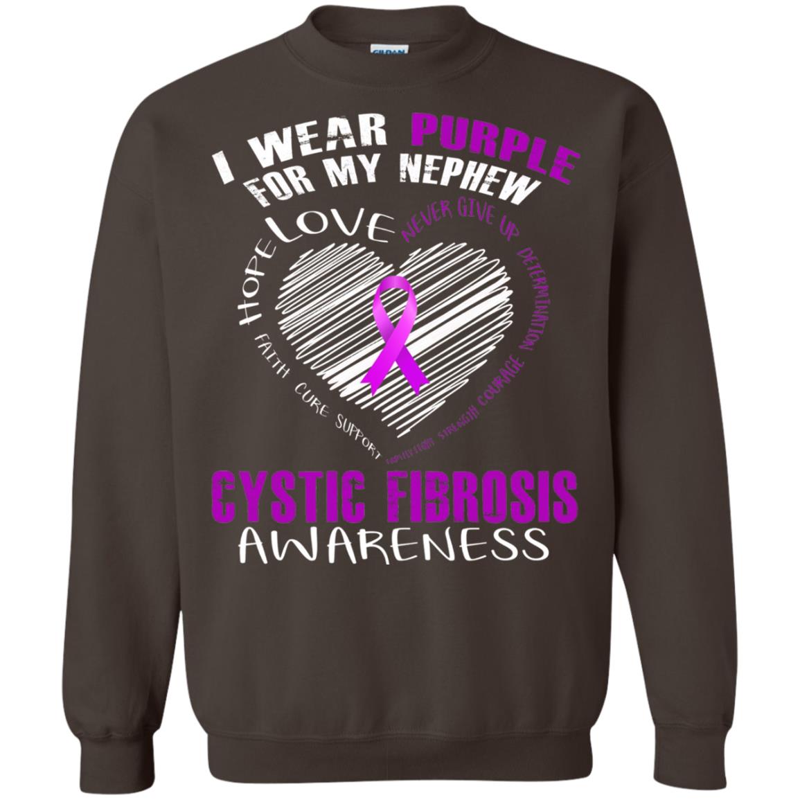 Cystic Fibrosis Awareness T-shirt I Wear Purple Dark Chocolate