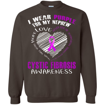 Cystic Fibrosis Awareness T-shirt I Wear Purple Dark Chocolate