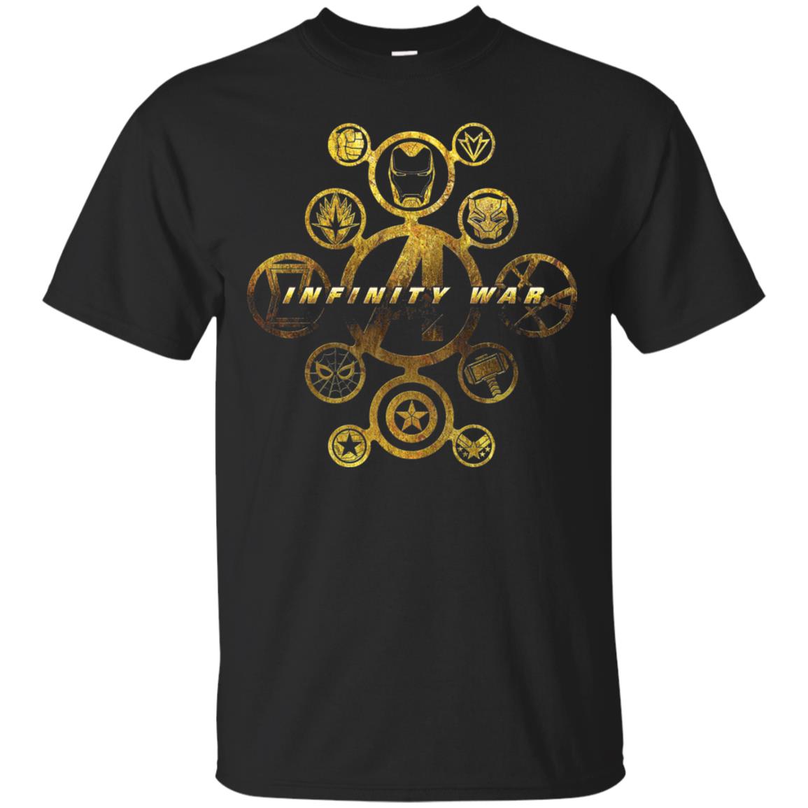 Infinity War Gold Hero Movie T-shirt