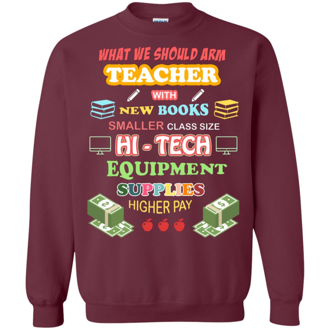 What We Should Arm Teacher With New Books Smaller Class Size Hi - Tech Equipment Supplies Higher Pay Maroon