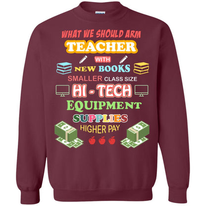 What We Should Arm Teacher With New Books Smaller Class Size Hi - Tech Equipment Supplies Higher Pay Maroon