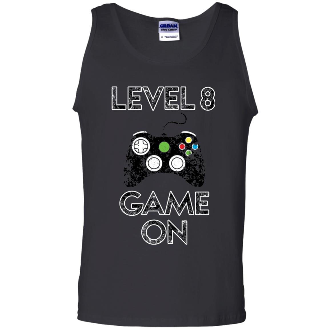 Kids Level 8 Game On 8th Birthday Gift T-shirt Black