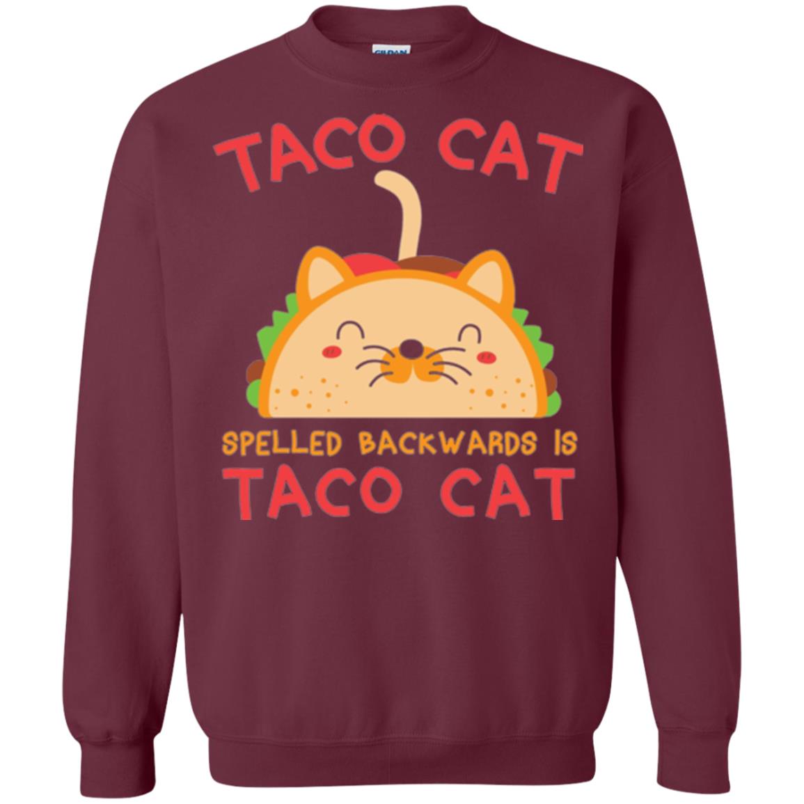 Taco Cat T-shirt Spelled Backwards Is Taco Cat Maroon
