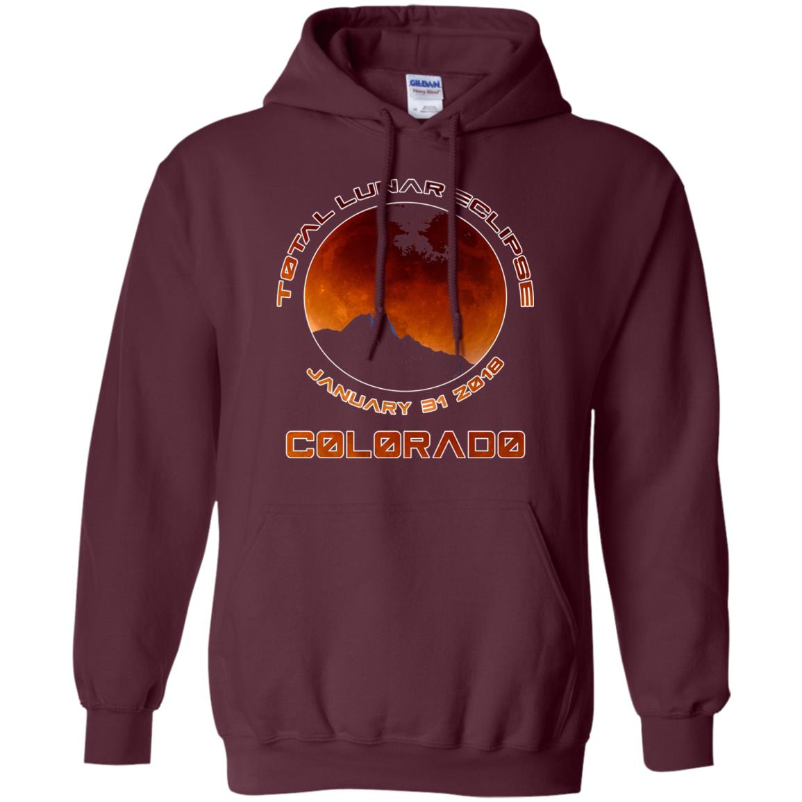Colorado Lunar Eclipse 2018 T-shirt January 31 Maroon