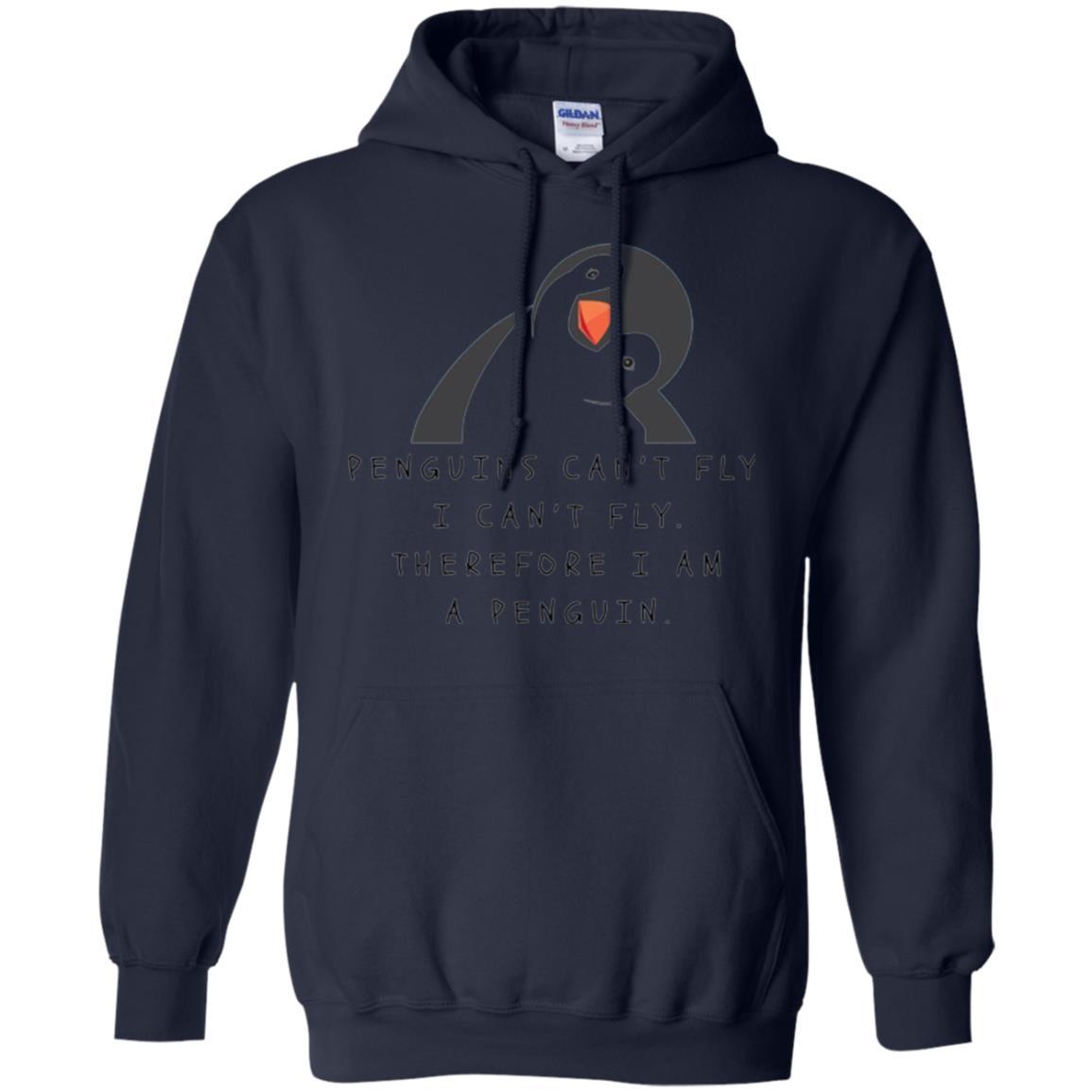 Penguins T-shirt Penguins Can't Fly I Can't Fly Navy