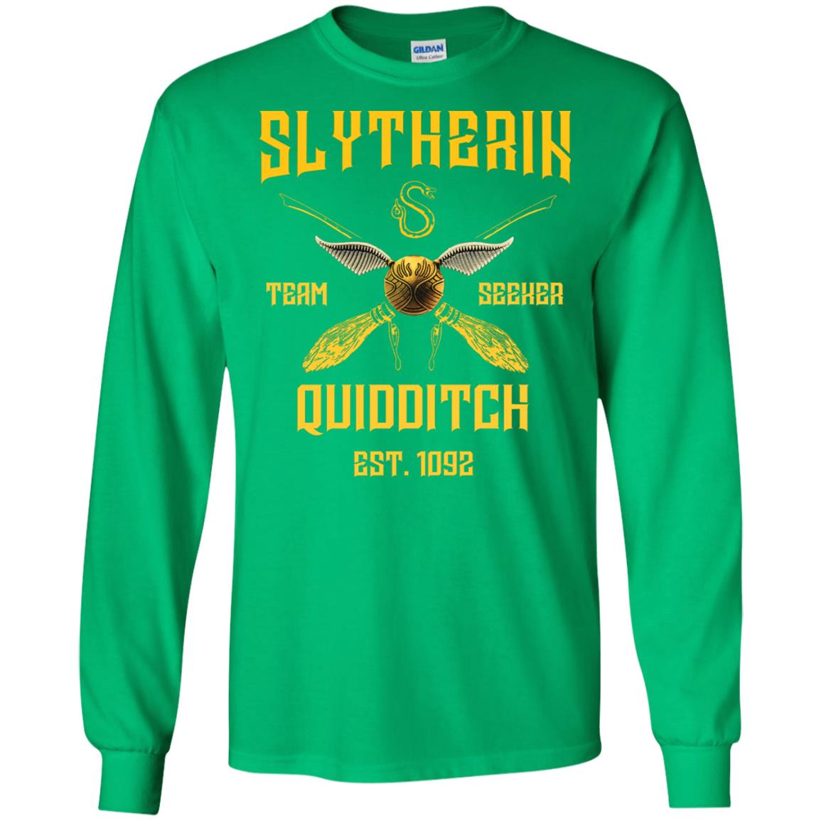 Slytherin Quiddith Team Seeker Est 1092 Harry Potter Shirt Irish Green