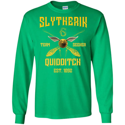 Slytherin Quiddith Team Seeker Est 1092 Harry Potter Shirt Irish Green