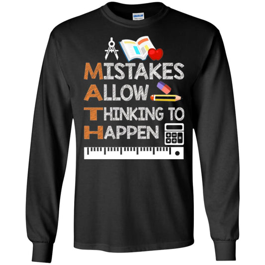 Math Lover T-shirt Mistakes Allow Thinking To Happen Black