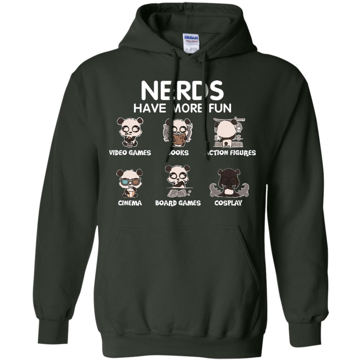 Nerds Have More Fun Video Games Books Action Figures Shirts Forest Green