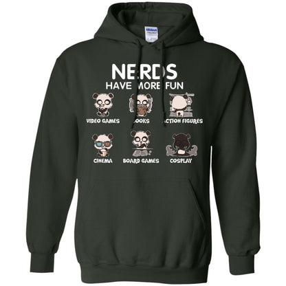 Nerds Have More Fun Video Games Books Action Figures Shirts Forest Green