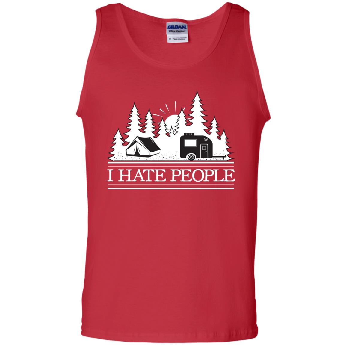 I Hate People Camping Lover Shirt Red