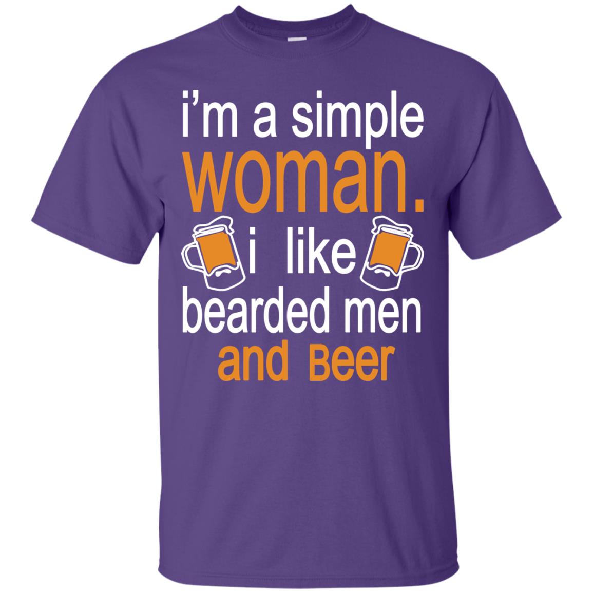 Im A Simple Woman I Like Bearded Men And Beer Purple
