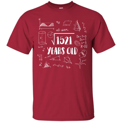 Square Root Of 1521 39th Birthday 39 Years Old Math T-shirt Cardinal