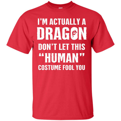 I_m Actually A Dragon Funny Halloween T-shirt Red