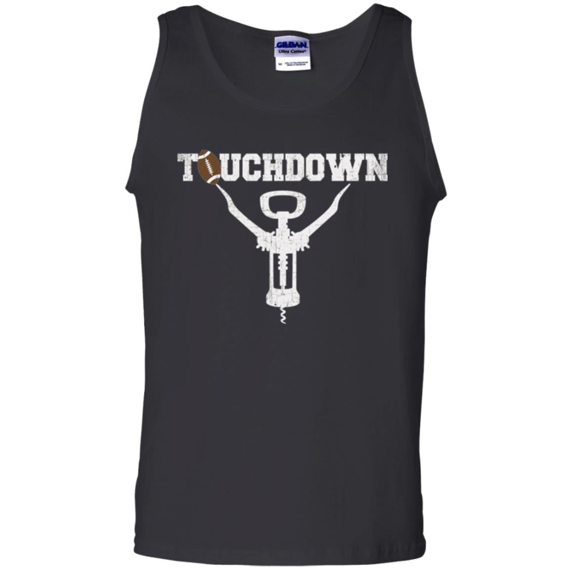 Football T-shirt Touchdown Funny Football Wine Lovers Black