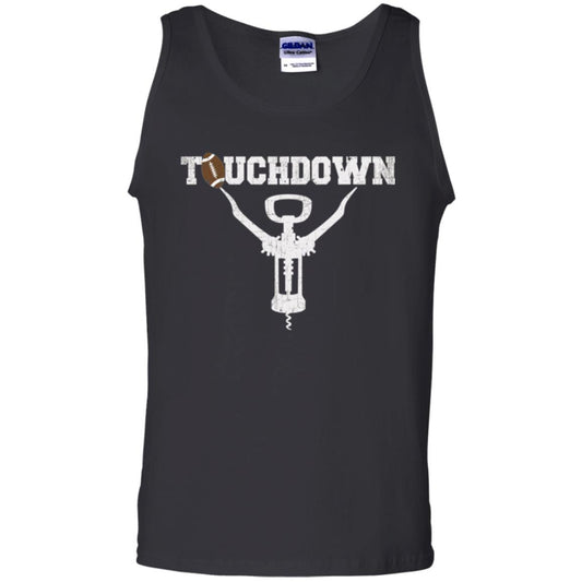 Football T-shirt Touchdown Funny Football Wine Lovers Black