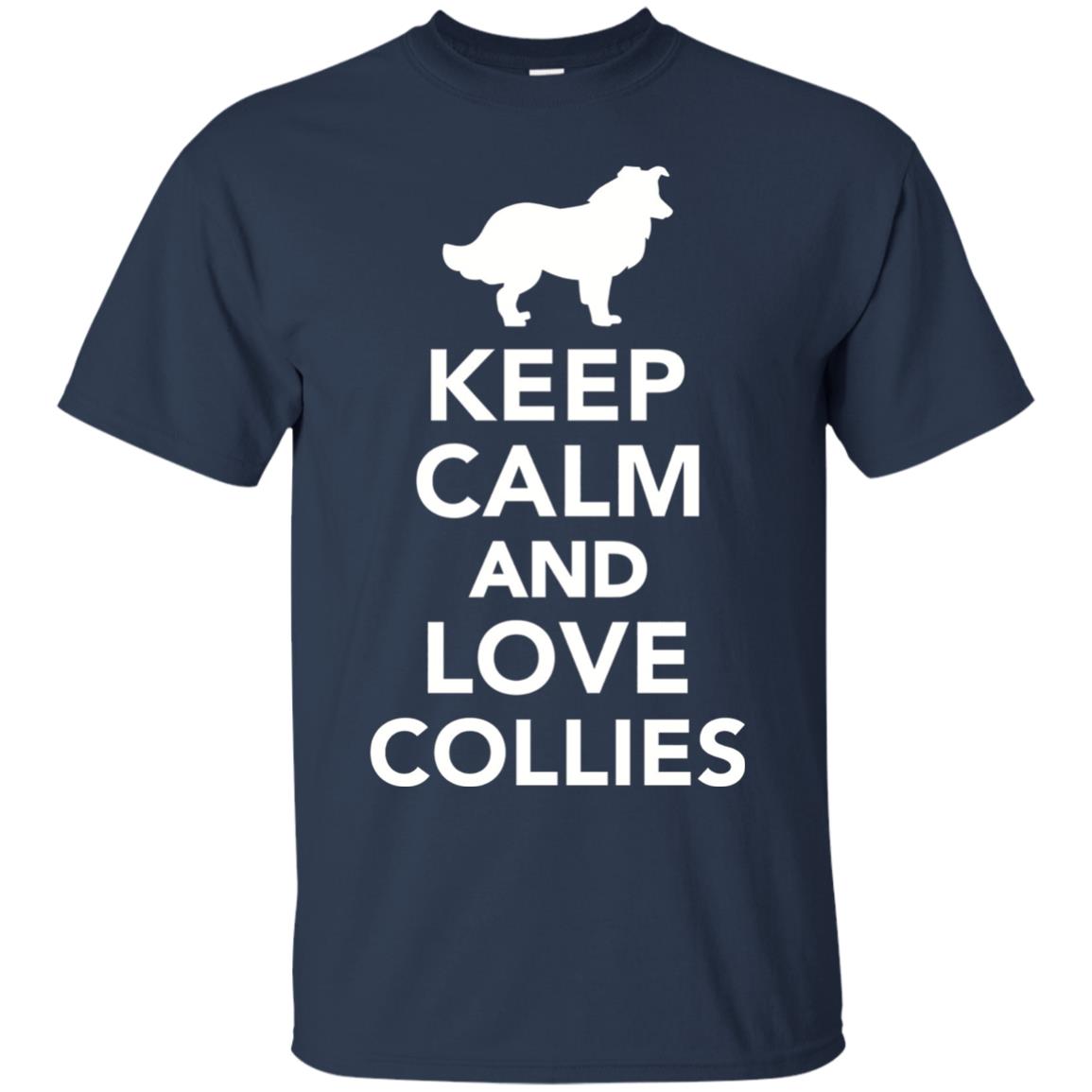 Keep Calm And Love Collies T-shirt Navy