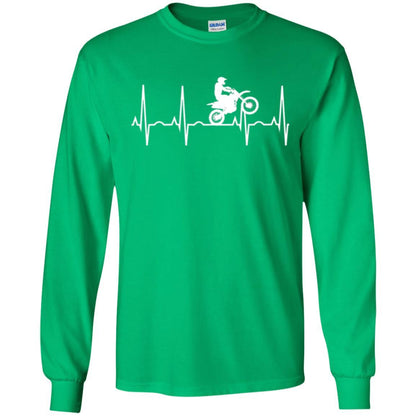 Dirt Bike Rider T-shirt Dirt Bike Heartbeat T-shirt Irish Green