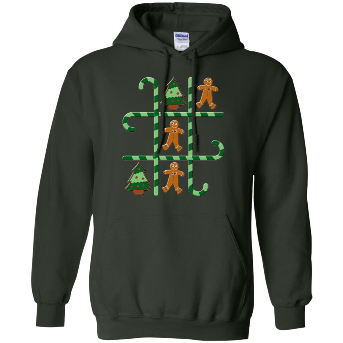 Christmas T-shirt Tic Tac Toe Board Game Forest Green