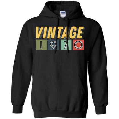 Vintage 1970 48th Birthday Gift Shirt For Mens Or Womens Black