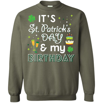 Funny My Birthday St Patricks Day Drinking T-shirt Military Green