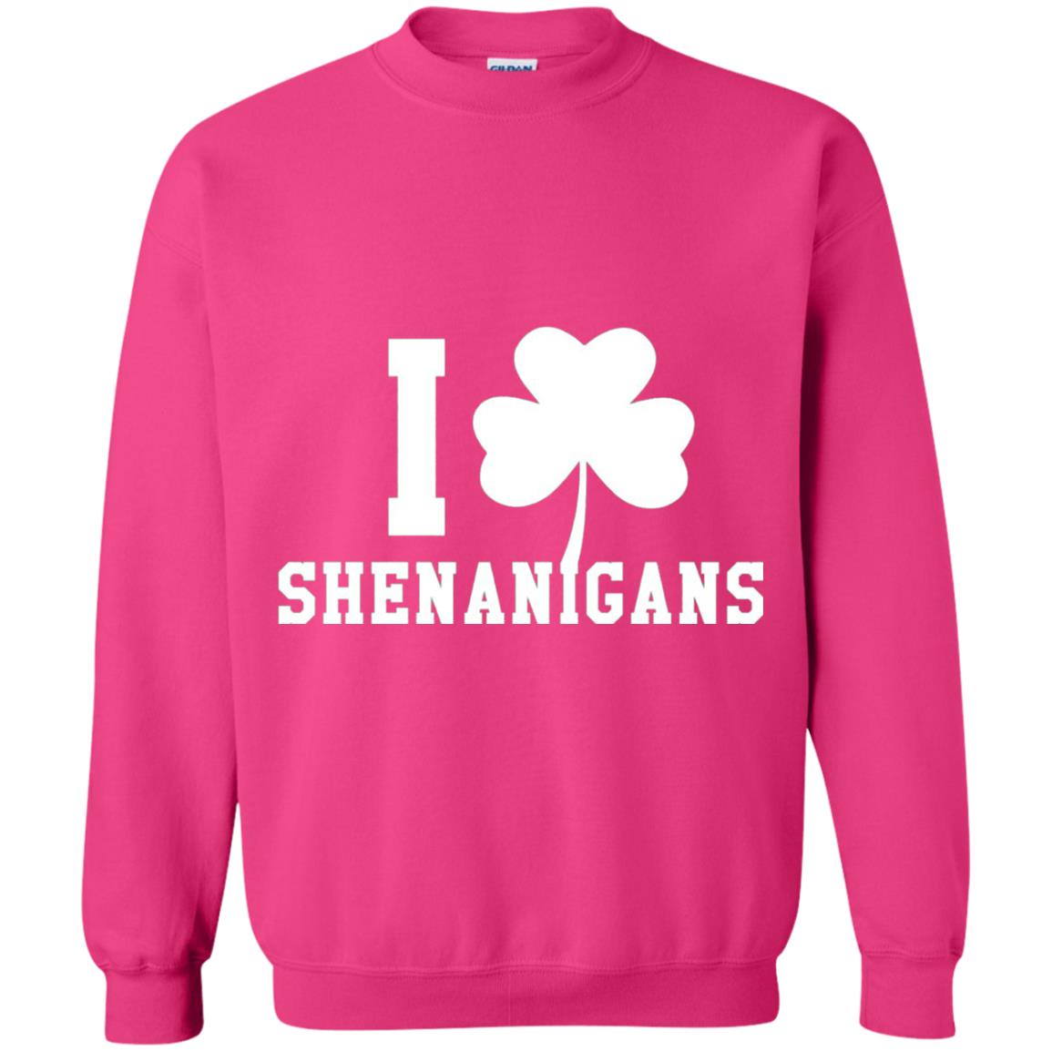 I Love Shenanigans Shamrock Saint Patrick_s Day T-shirt Heliconia