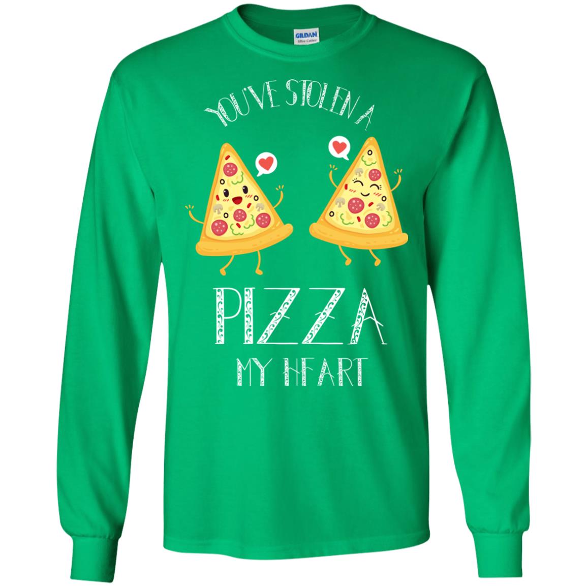 Pizza Lover T-shirt You've Stolen A Pizza My Heart Irish Green