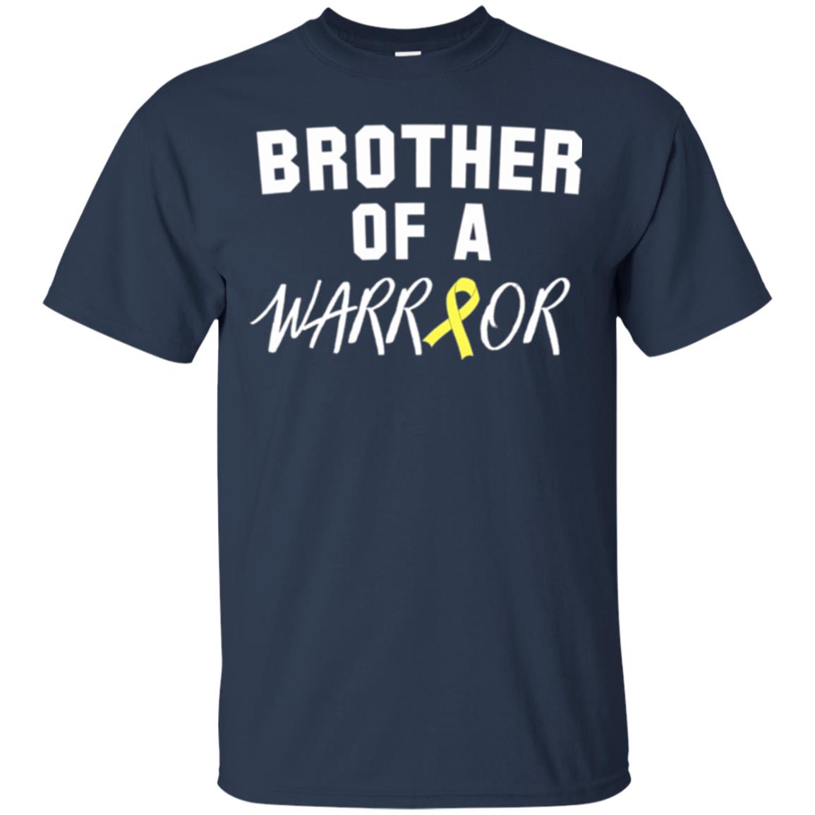 Brother Of A Warrior Childhood Cancer Awareness T-shirt Navy