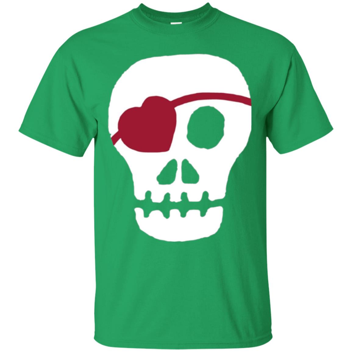 Skull Heart Valentines Day T-shirt Irish Green
