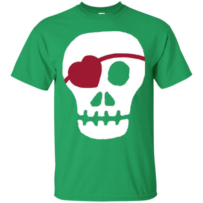 Skull Heart Valentines Day T-shirt Irish Green