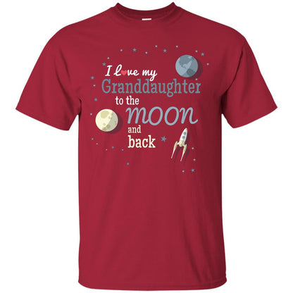 I Love My Granddaughter To The Moon And Back Grandparents Shirt Cardinal