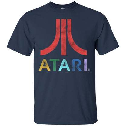 Colorful Retro Atari Gaming Logo T-shirt Navy
