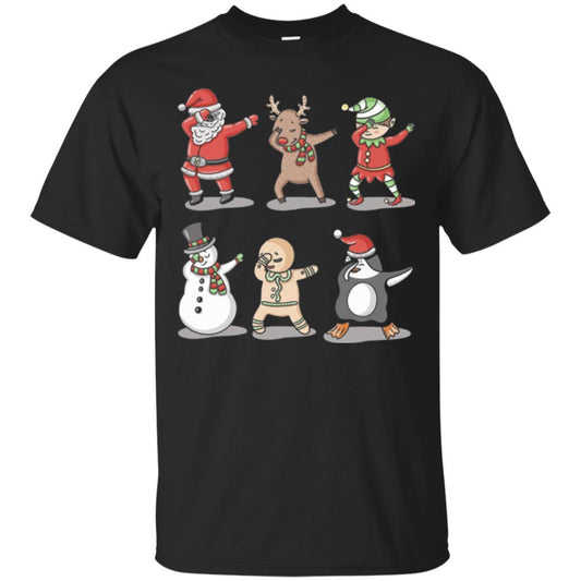 Christmas T-shirt Dabbing Santa Ugly Sweater Black