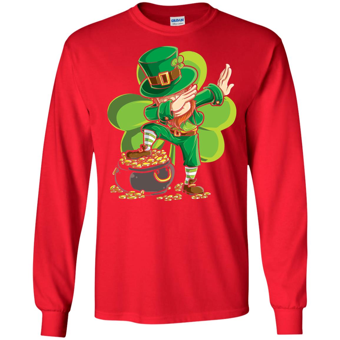Dabbing Leprechaun St Patricks Day T-shirt Red