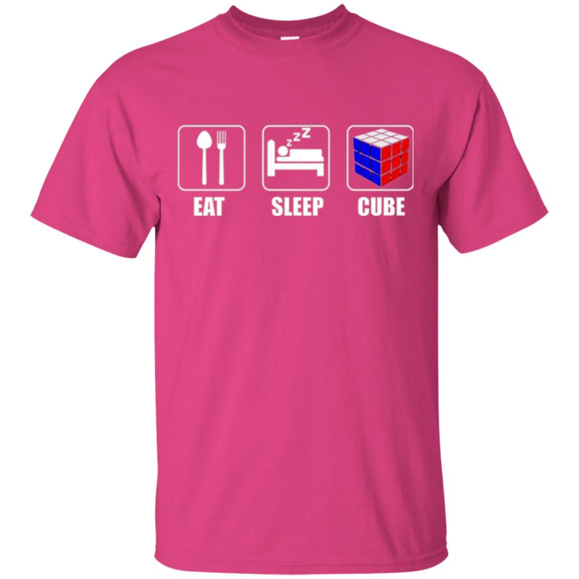 Rubik Lover T-shirt Eat Sleep Cube T-shirt Heliconia