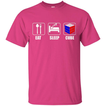 Rubik Lover T-shirt Eat Sleep Cube T-shirt Heliconia