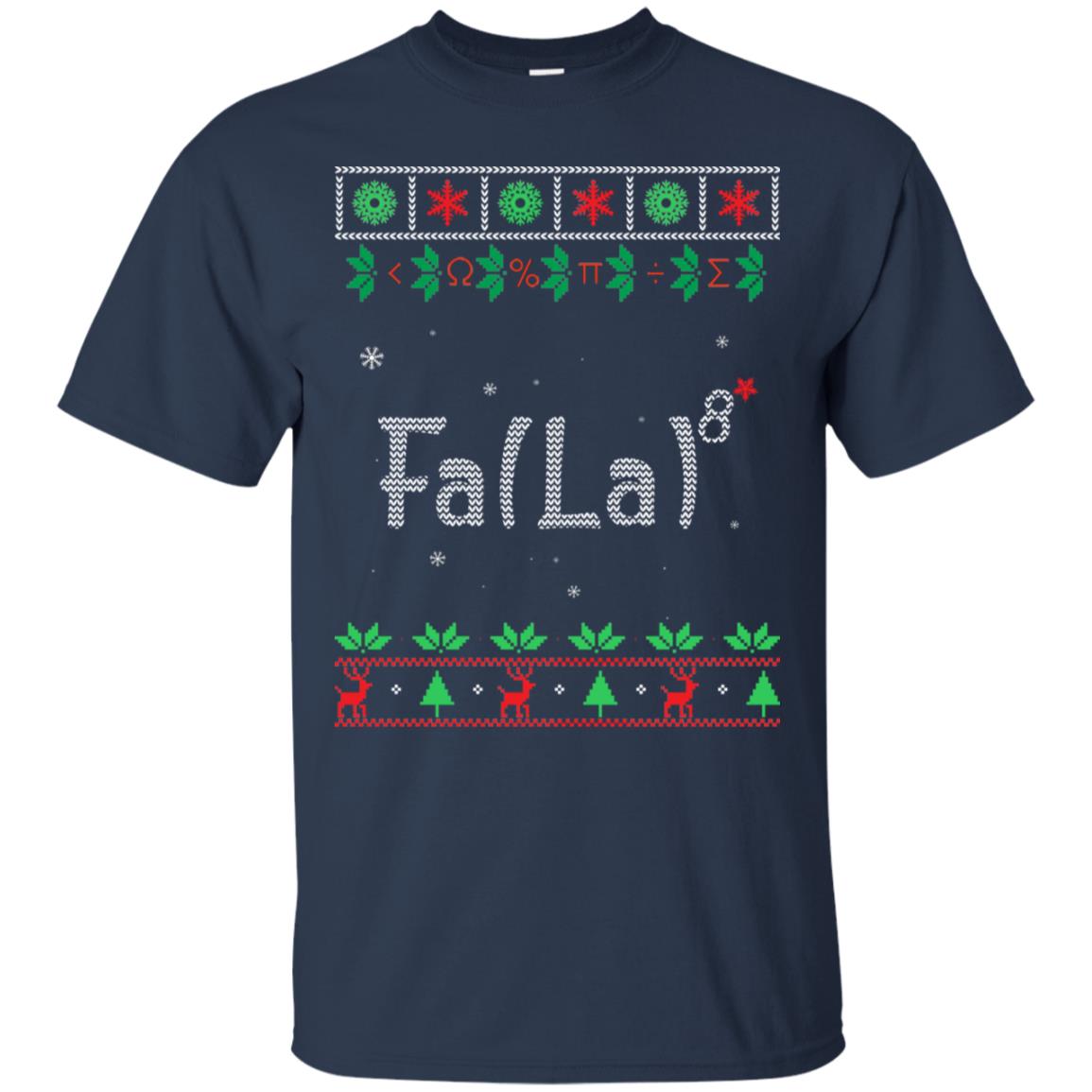 Fa La La La Mathematics X-mas Gift Shirt Navy