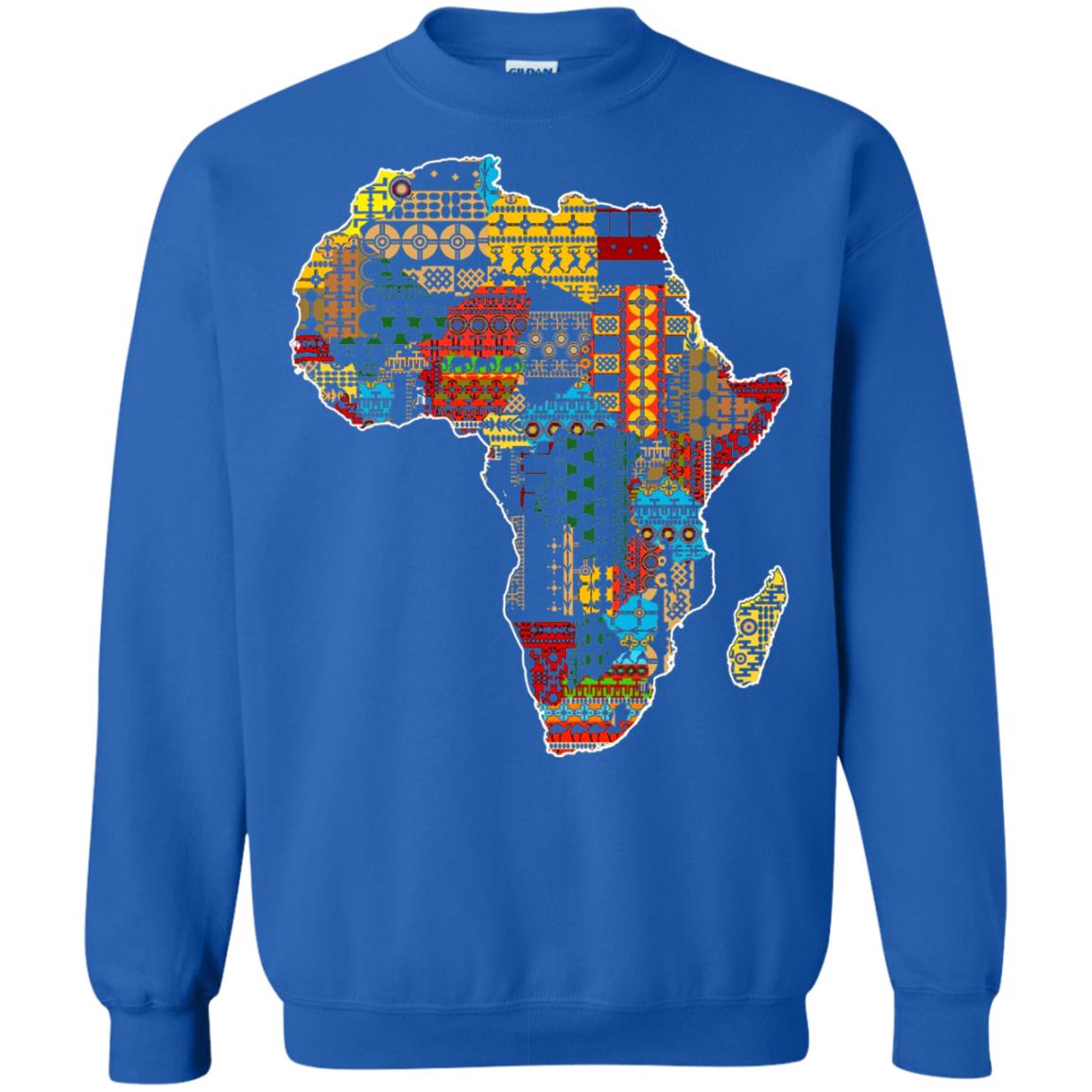 African Pride Traditional Ethnic Pattern Africa Map Shirt Royal
