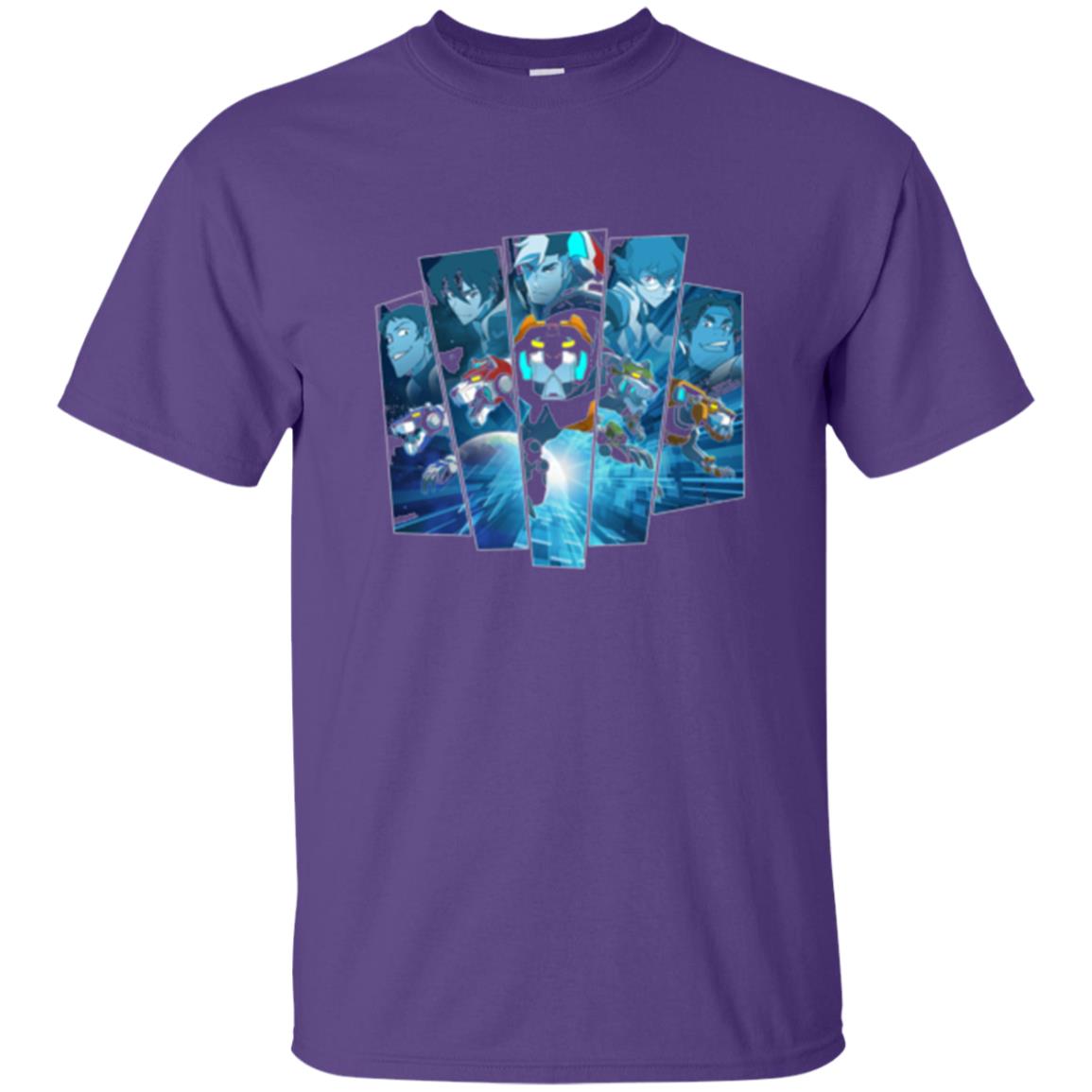 Voltron Legendary Defender 5 Lions In Blue Hue T-shirt Purple