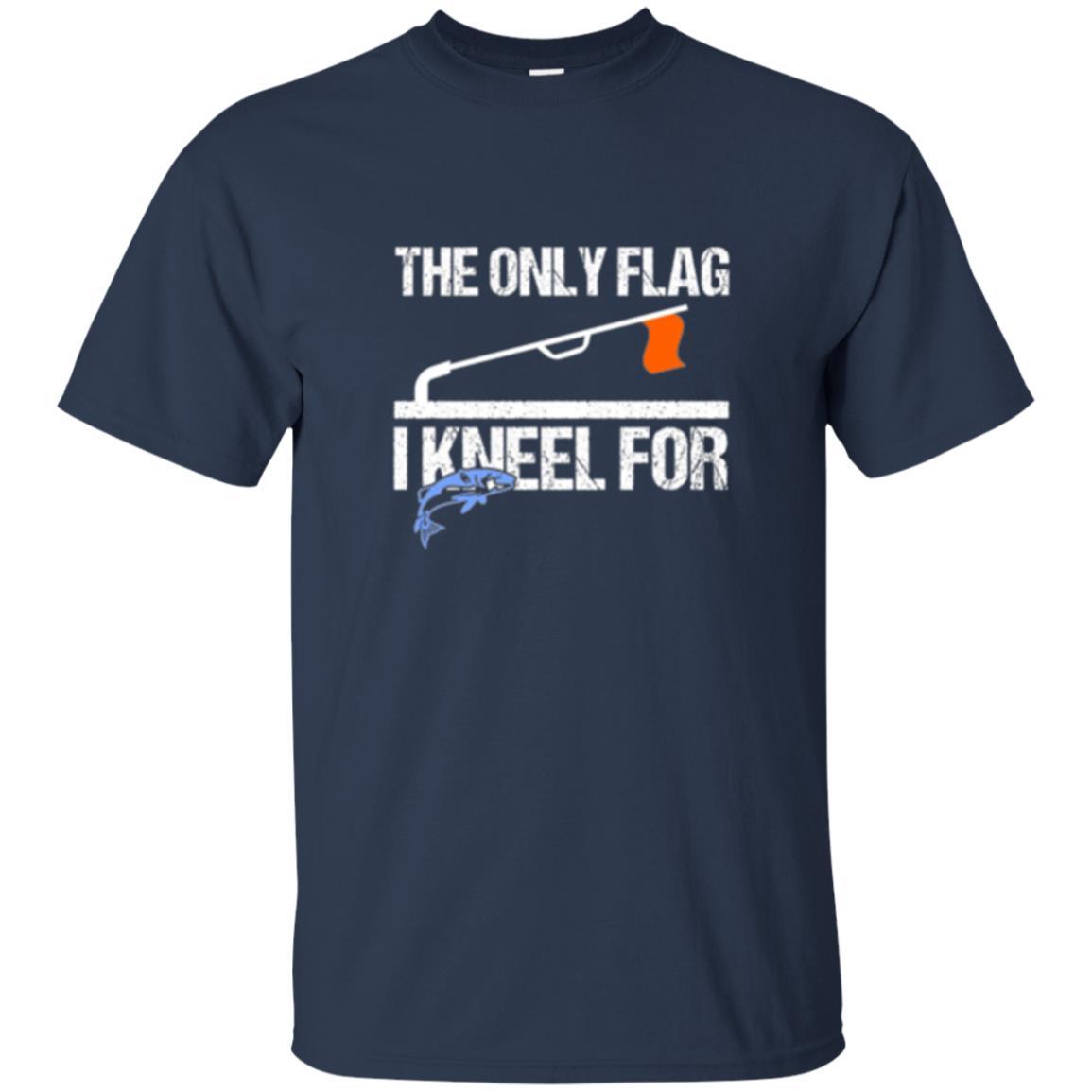 Fisherman T-shirt Ice Fishing Tip Up Flag T-shirt Navy