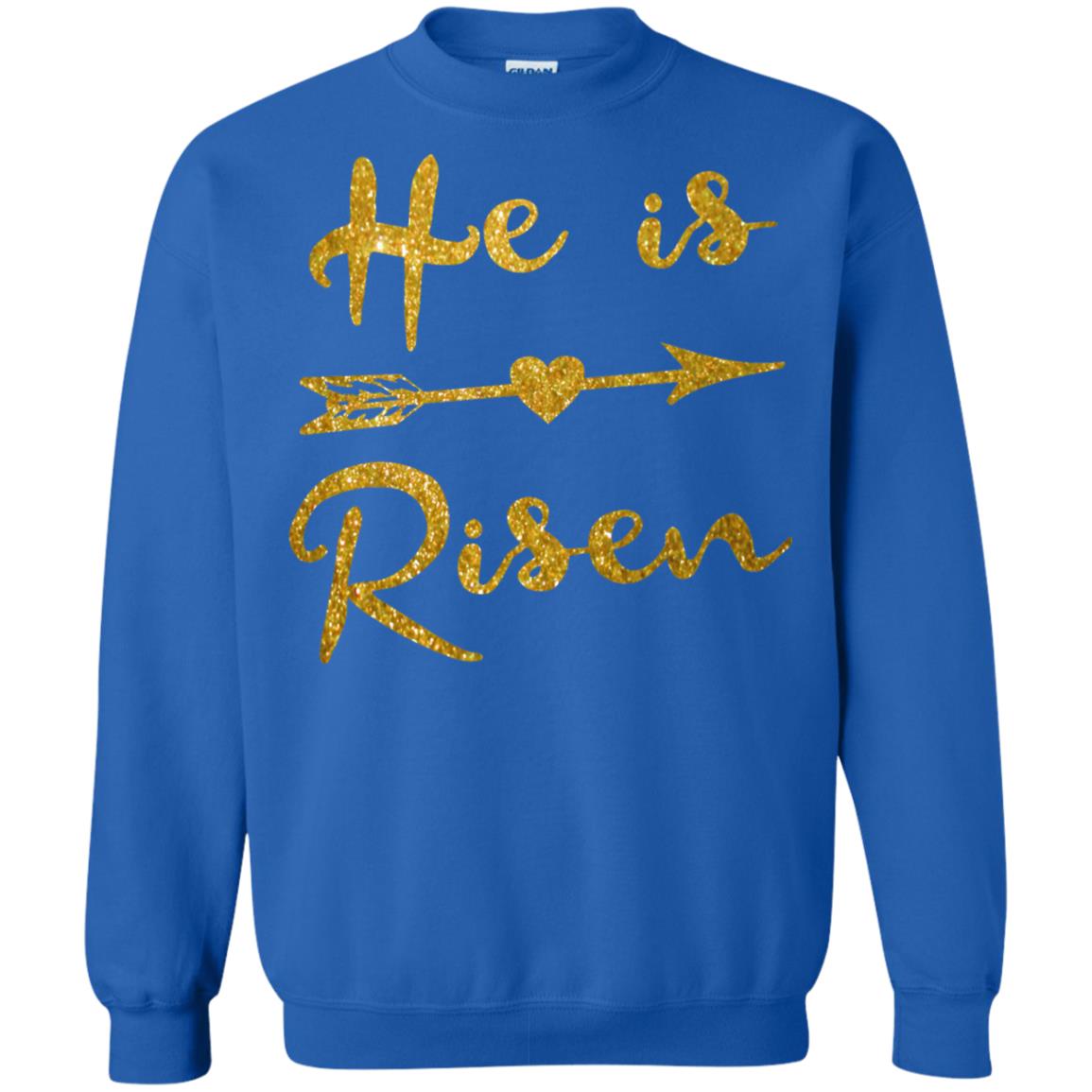 He Is Risen Christian T-shirt Royal