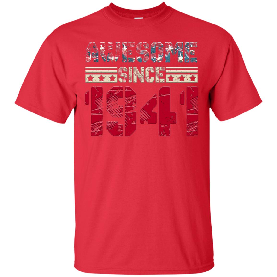 Awesome Since Legends Born In 1941 77 Years Old Birthday Shirt For Dad Or Papa Red