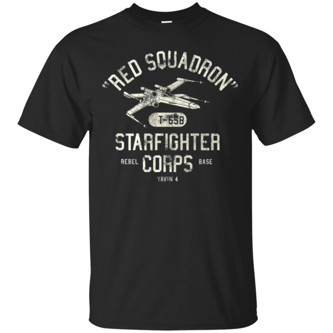 Movie T-shirt Red Squadron Starfighter Rebel Corps Base Black