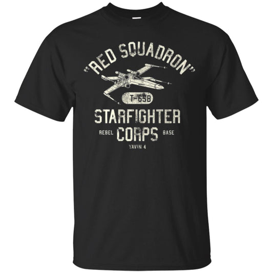 Movie T-shirt Red Squadron Starfighter Rebel Corps Base Black