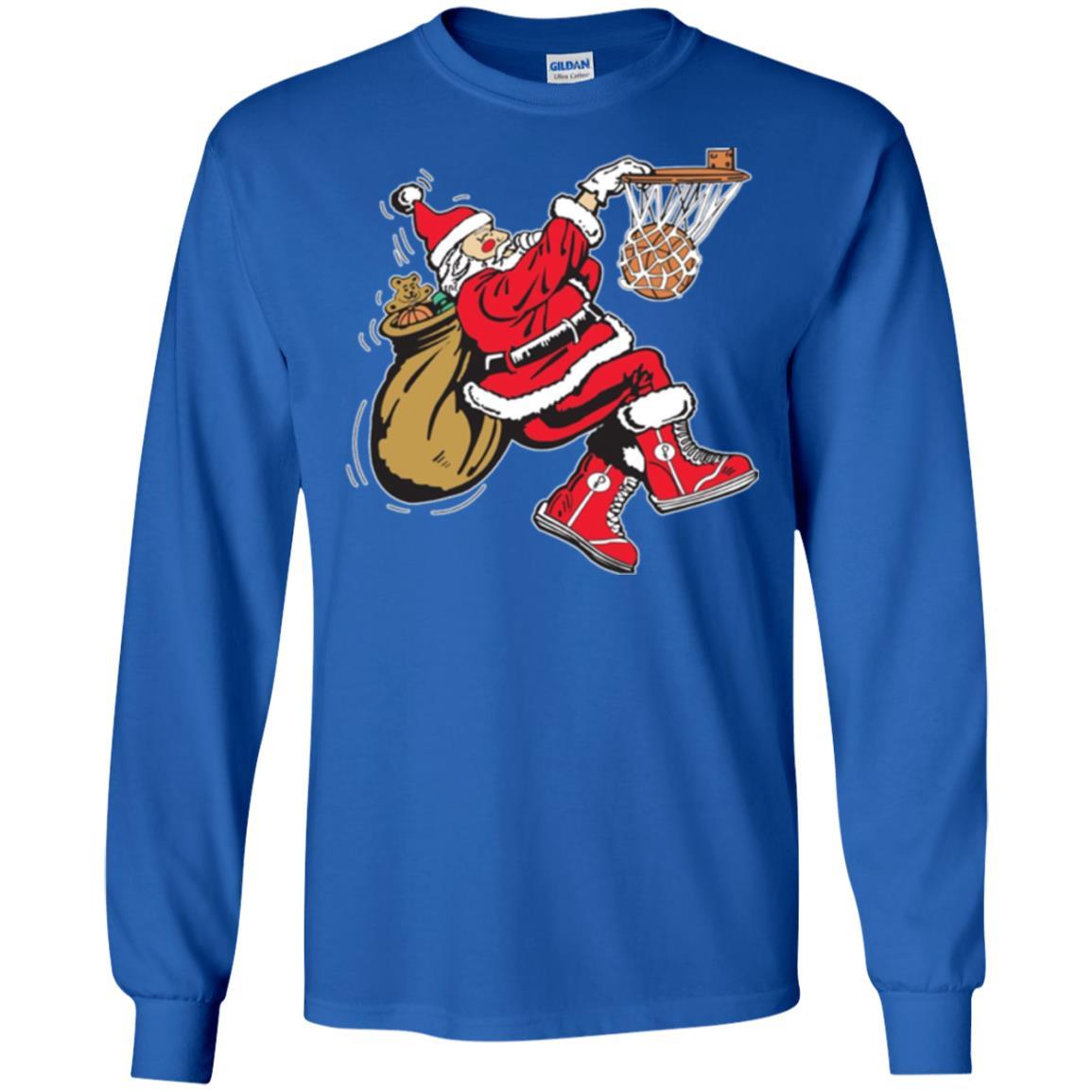 Christmas T-shirt Basketball Santa Claus Royal