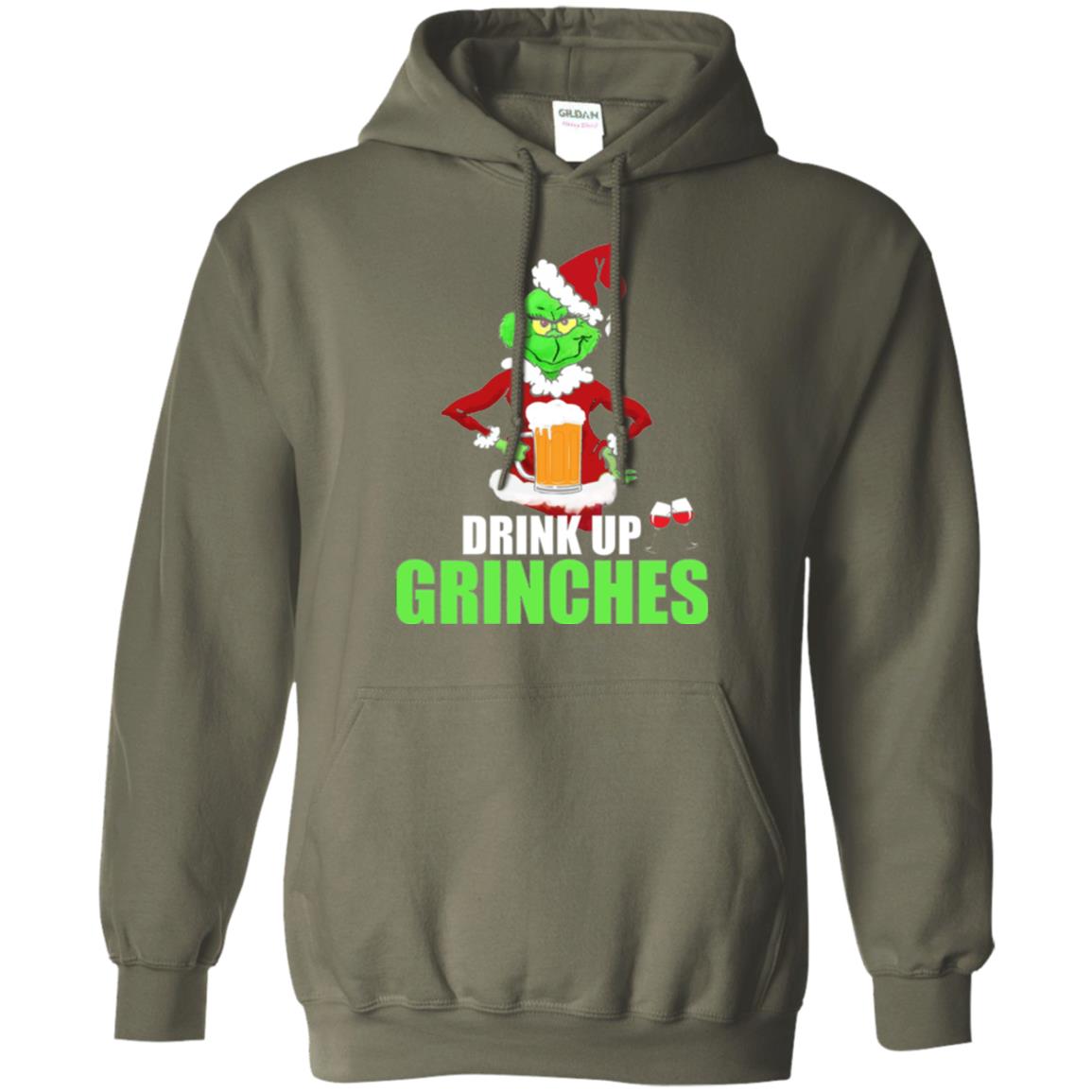 Christmas T-shirt Drink Up Grinches Military Green