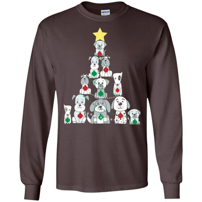 Dogs Lovers T-shirt Christmas Tree By Dogs Dark Chocolate