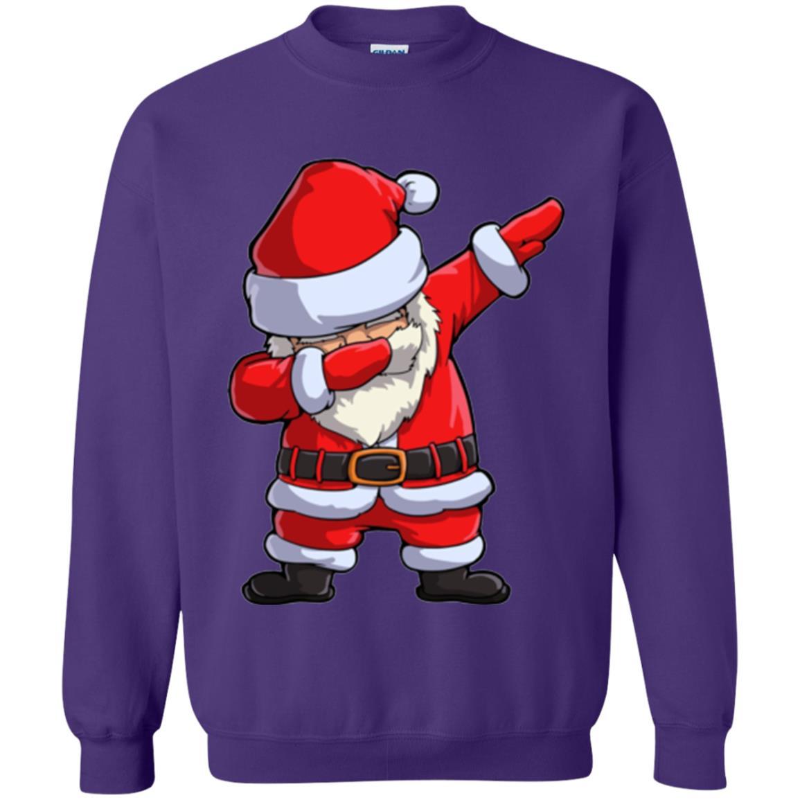 Christmas T-shirt Dabbing Santa Claus Purple