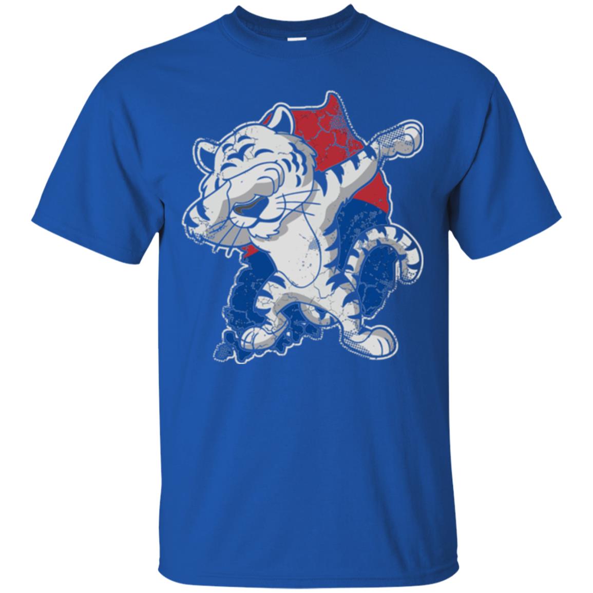 Dabbing White Tiger South Korea Flag T-shirt Royal
